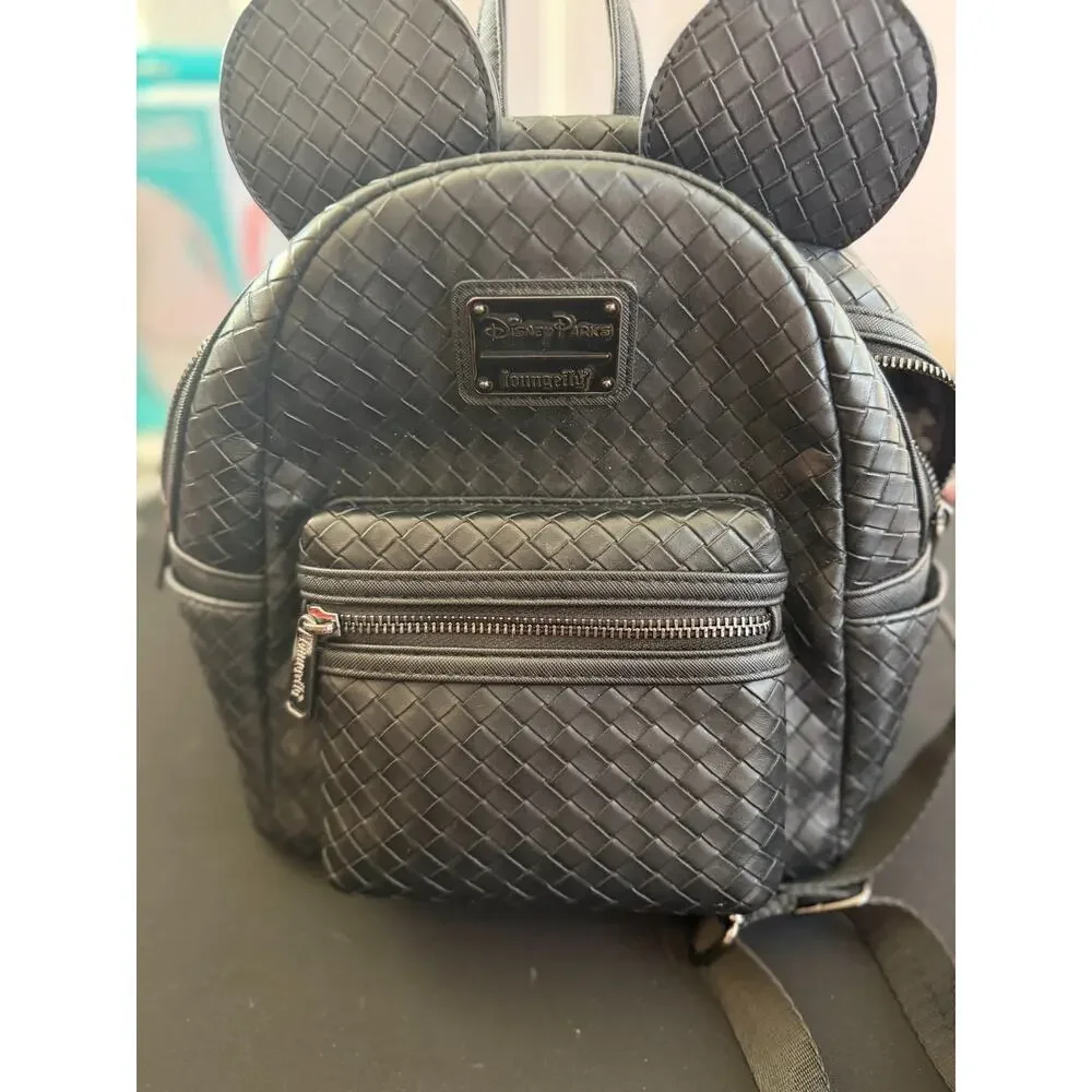 Loungefly Mickey Mouse Texture Mini Backpack Disney Fashion Bag.